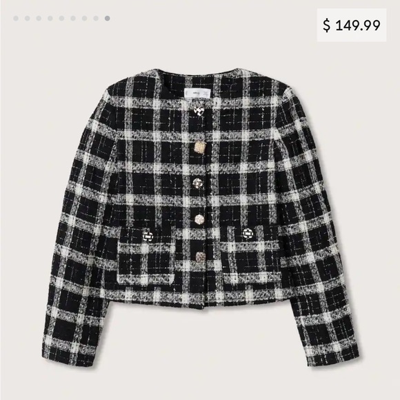 Mango NWT Check Tweed Jacket - Picture 1 of 16